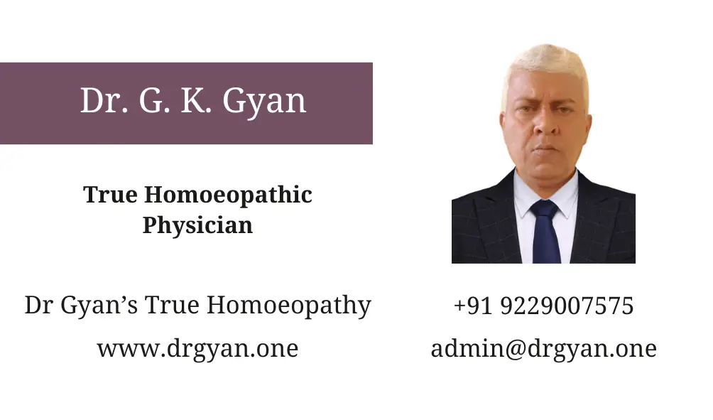 Visiting Card - Dr Gyan's True Homoeopathy